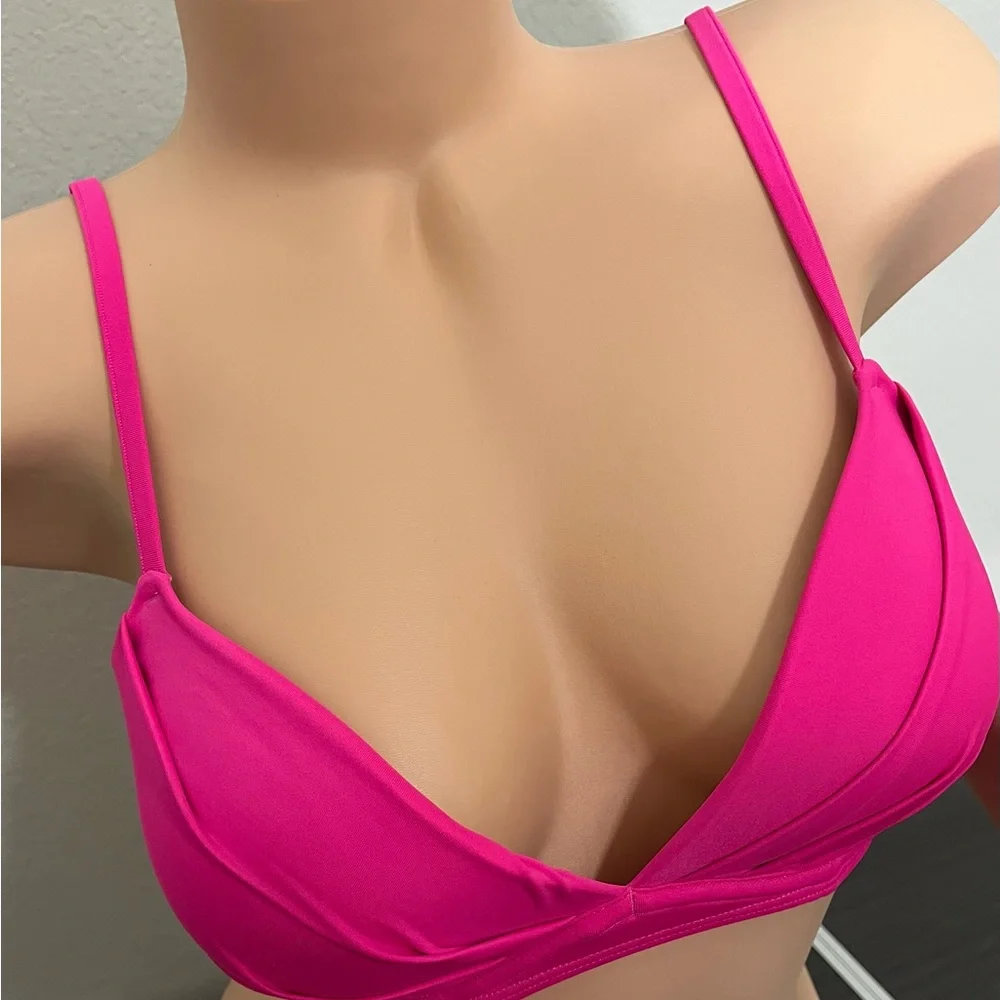 Smart & Sexy Swim Push Up Hot Pink Bikini Top Size 34D - Picture 4 of 7